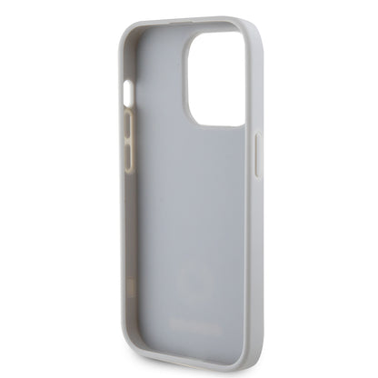 Hoes voor Apple iPhone 15 Pro, Guess, Strass Metal Logo, Zilverkleurig