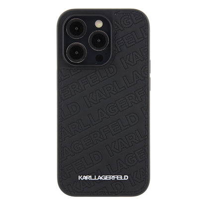 Hoes voor Apple iPhone 15 Pro, Karl Lagerfeld, Diagonal Quilted K Pattern, Zwart