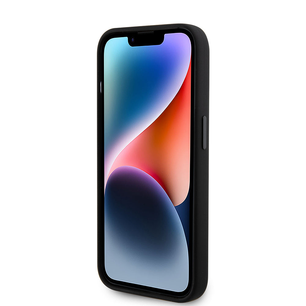 Hoes voor Apple iPhone 15 Pro, Karl Lagerfeld, Silicone Choupette Metal, Zwart