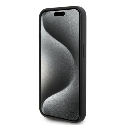Hoes voor Apple iPhone 15 Pro, Karl Lagerfeld, Silicone Karl Script, Zwart