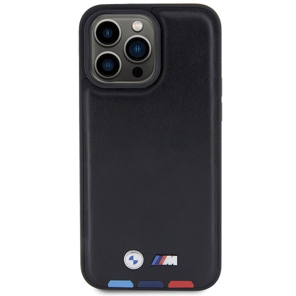 Hoes voor Apple iPhone 15 Pro Max, BMW, Stamp Tricolor, Zwart