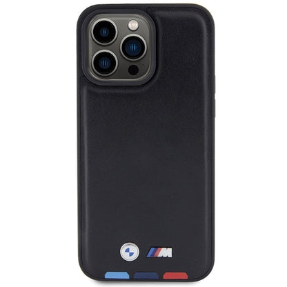 Hoes voor Apple iPhone 15 Pro Max, BMW, Stamp Tricolor, Zwart