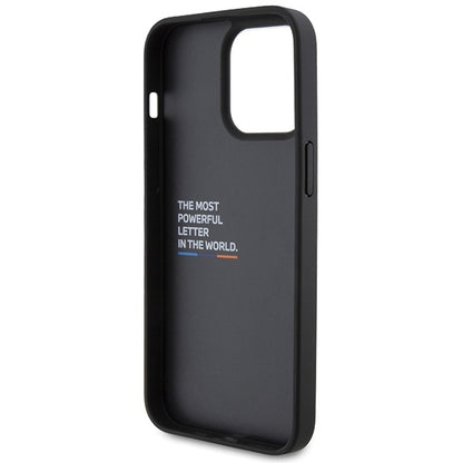 Hoes voor Apple iPhone 15 Pro Max, BMW, Stamp Tricolor, Zwart