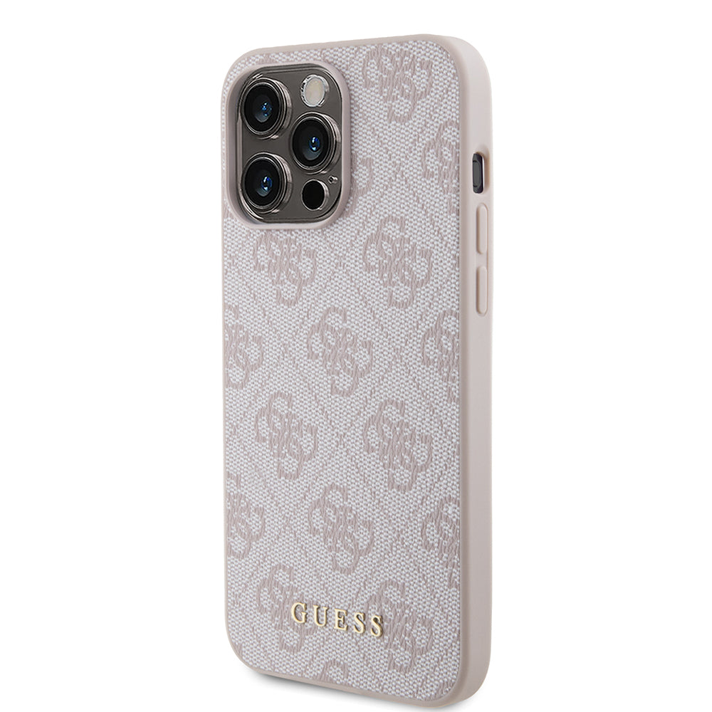 Hoes voor Apple iPhone 15 Pro Max, Guess, 4G Metal Gold Logo, Roze