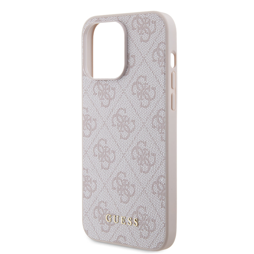 Hoes voor Apple iPhone 15 Pro Max, Guess, 4G Metal Gold Logo, Roze