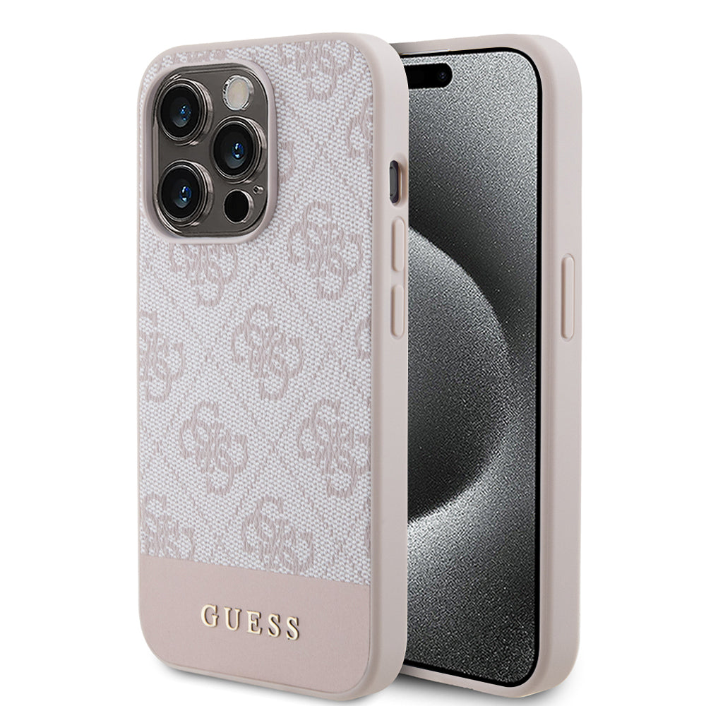 Hoes voor Apple iPhone 15 Pro Max, Guess, 4G Stripe, Roze