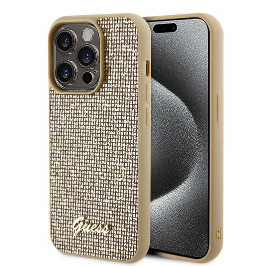 Case for Apple iPhone 15 Pro Max, Guess, Disco Metal Script, Gold