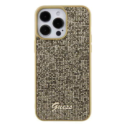 Hoes voor Apple iPhone 15 Pro Max, Guess, Disco Metal Script, Goud