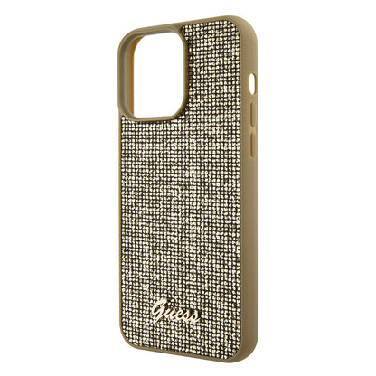 Hoes voor Apple iPhone 15 Pro Max, Guess, Disco Metal Script, Goud