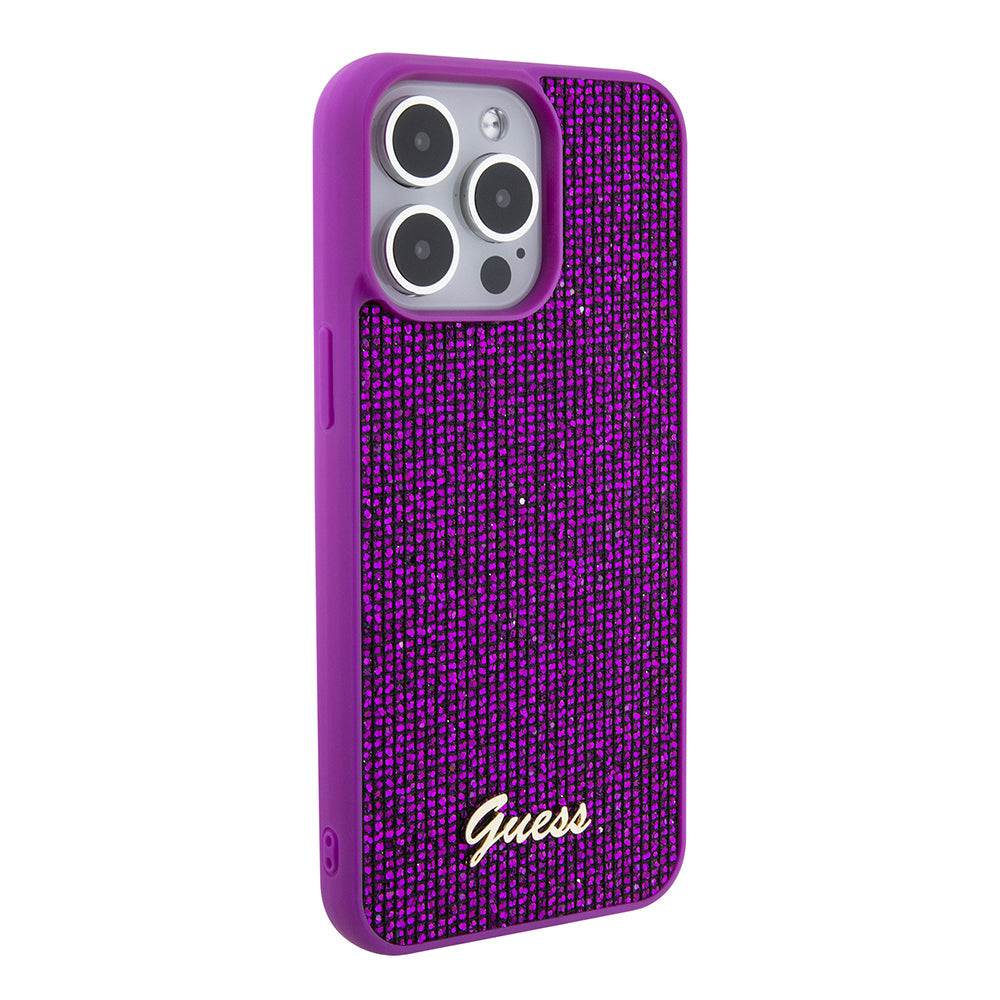 Hoes voor Apple iPhone 15 Pro Max, Guess, Disco Metal Script, Fuchsia