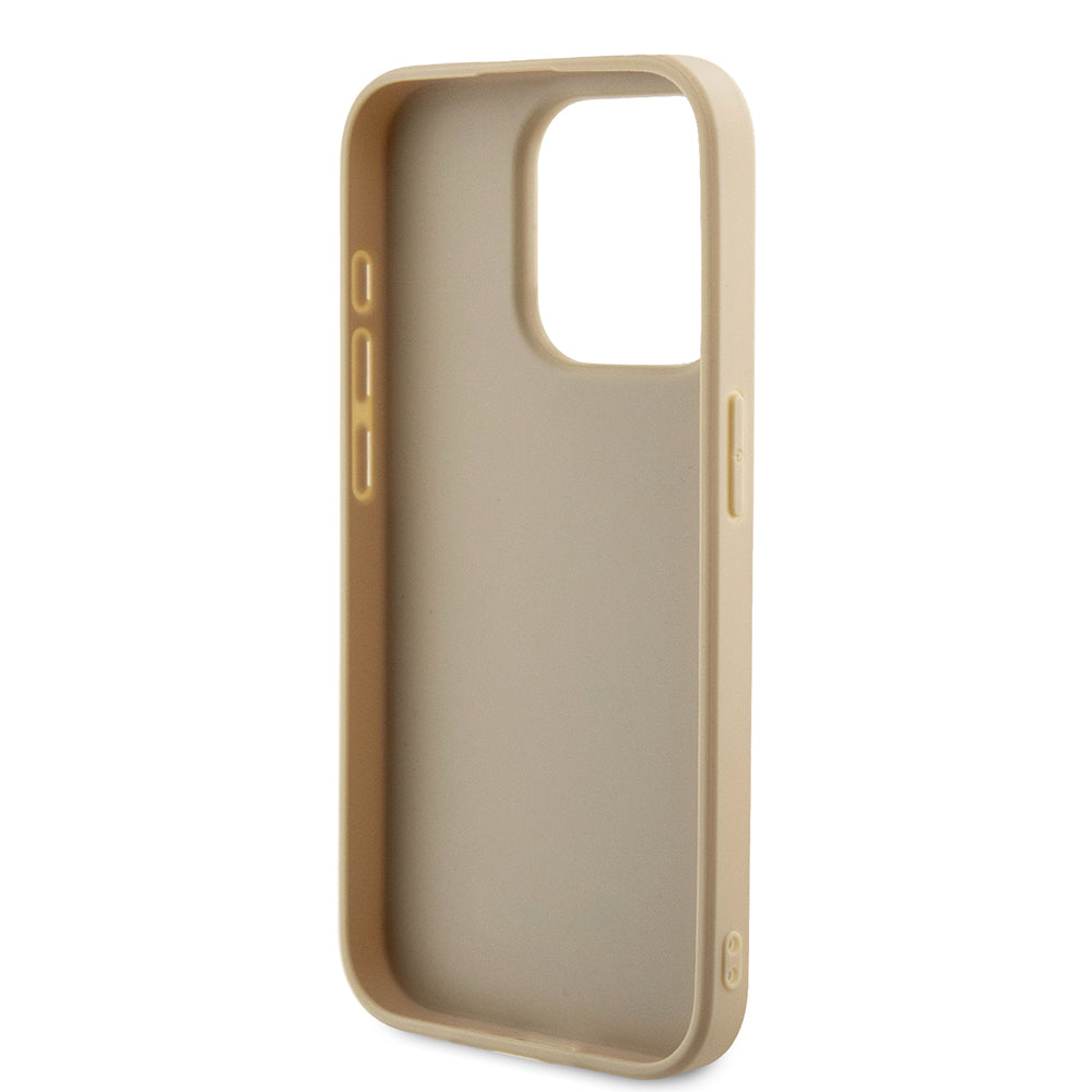 Hoes voor Apple iPhone 15 Pro Max, Guess, Saffiano Iridescent Script, Goud