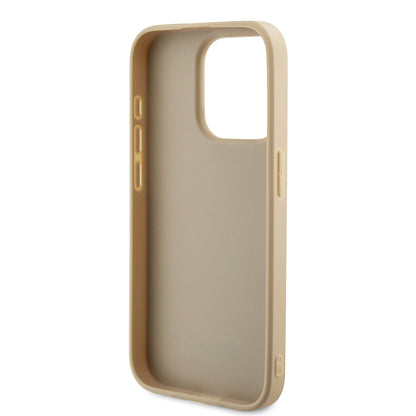 Hoes voor Apple iPhone 15 Pro Max, Guess, Saffiano Iridescent Script, Goud