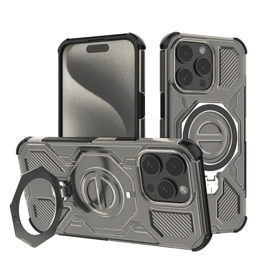 Hoes voor Apple iPhone 15 Pro Max, Techsuit, Carbon Shield Pro, Rookgrijs