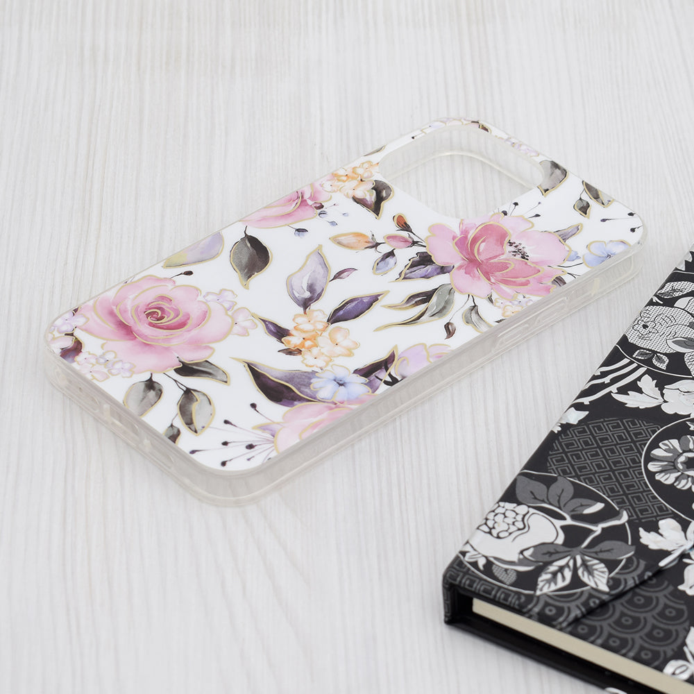 Hoes voor Apple iPhone 15 Pro Max, Techsuit, Marble, Wit