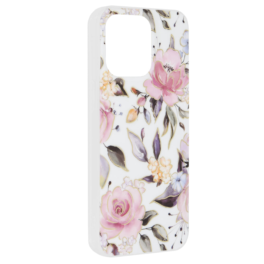 Hoes voor Apple iPhone 15 Pro Max, Techsuit, Marble, Wit