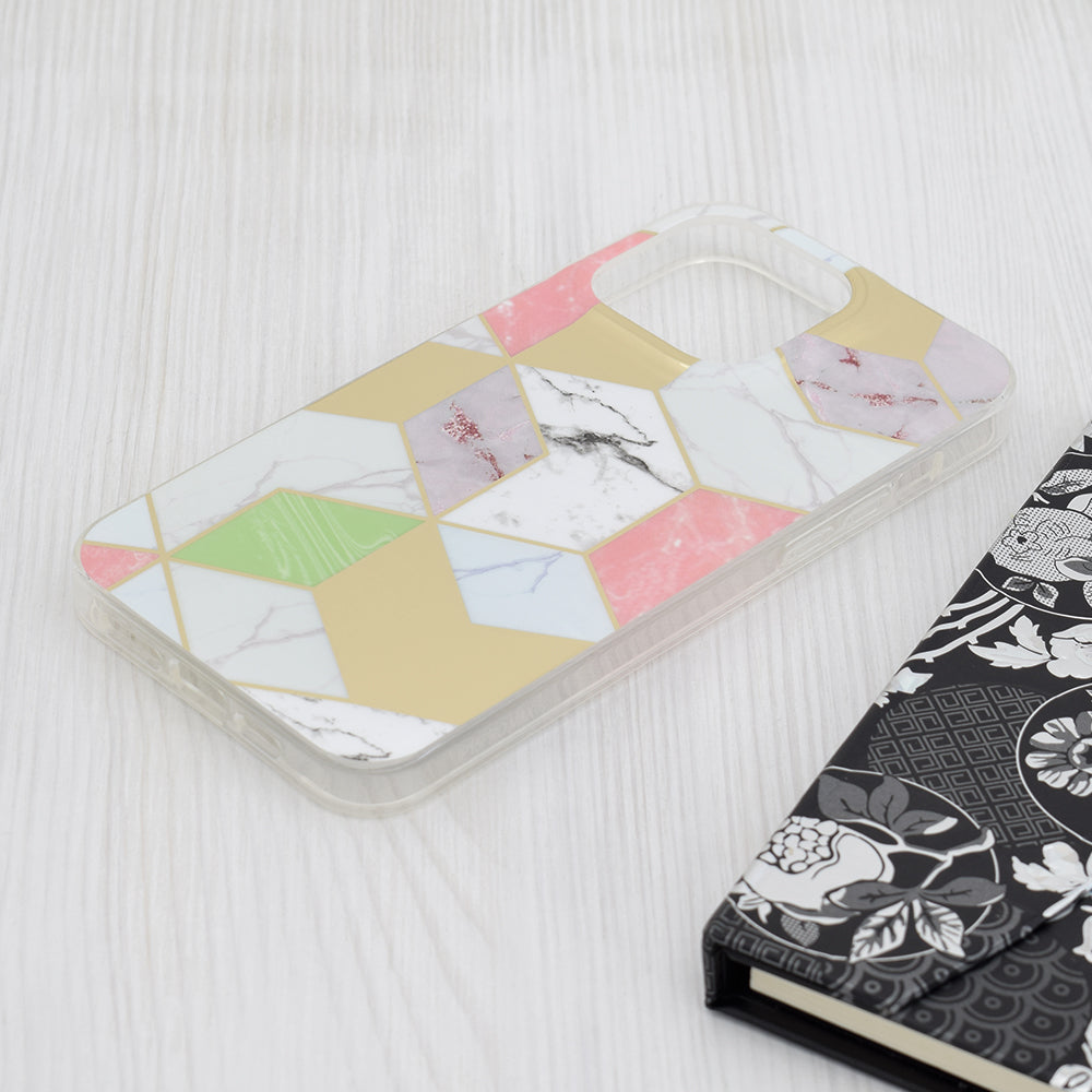 Telefoonhoesje voor Apple iPhone 15 Pro Max, Techsuit, Marble, Paars