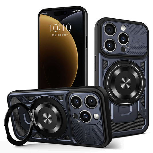 Hoes voor Apple iPhone 15 Pro Max, Techsuit, RuggedCam, Blauw