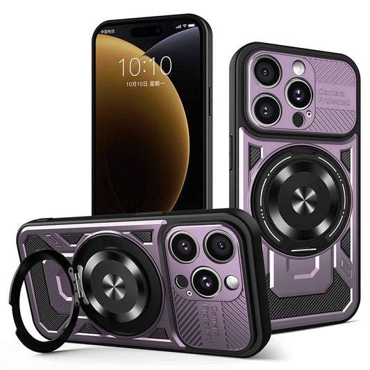 Hoes voor Apple iPhone 15 Pro Max, Techsuit, RuggedCam, Paars