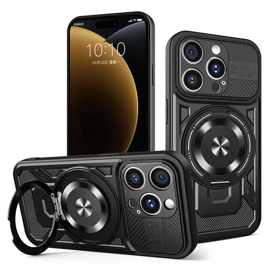 Hoes voor Apple iPhone 15 Pro Max, Techsuit, RuggedCam, Zwart
