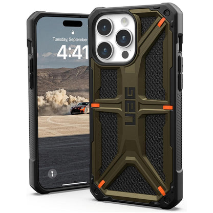 Hoes voor Apple iPhone 15 Pro Max, Urban Armor Gear, Monarch Kevlar, Groen