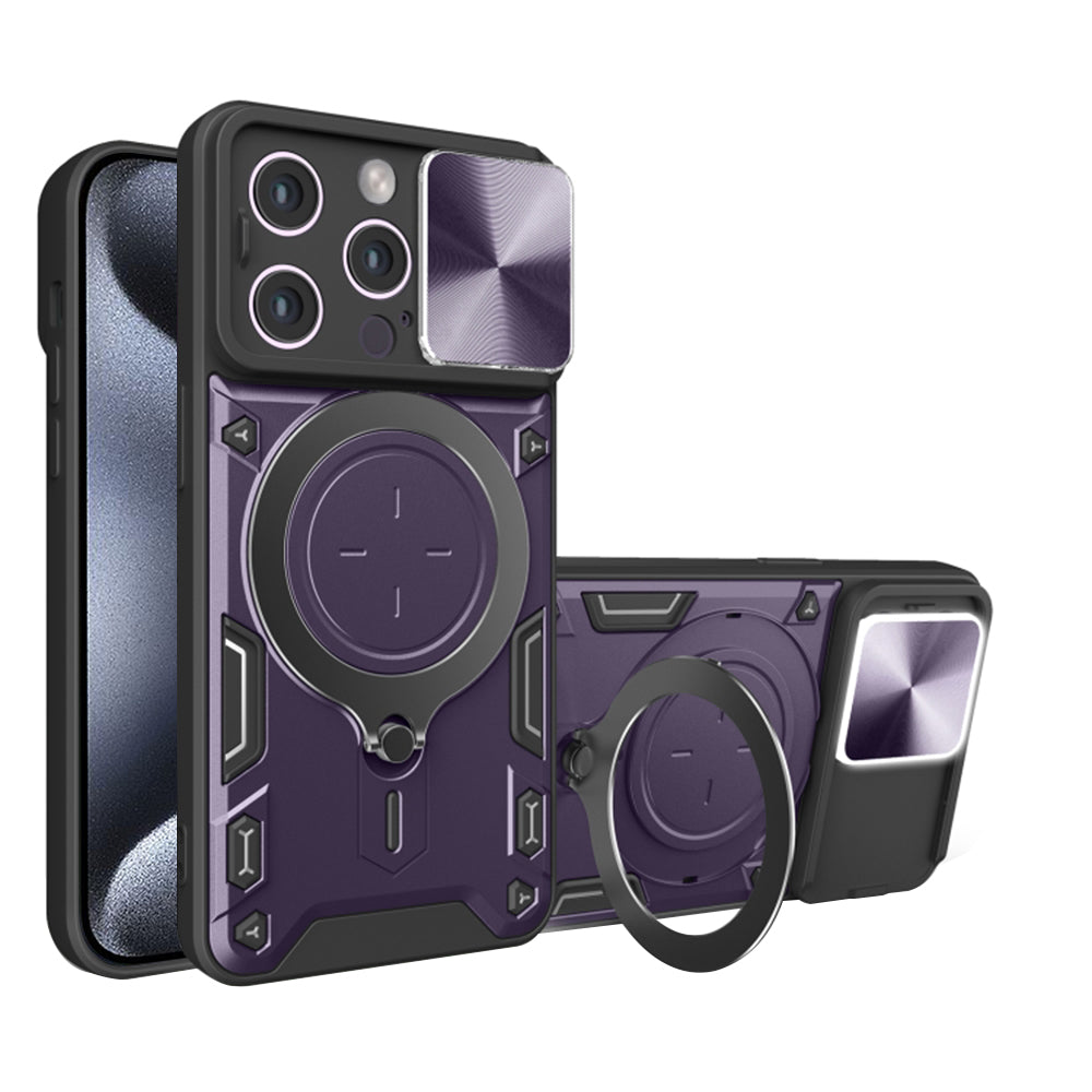 Hoes voor Apple iPhone 15 Pro, Techsuit, CamGuard Pro, Paars