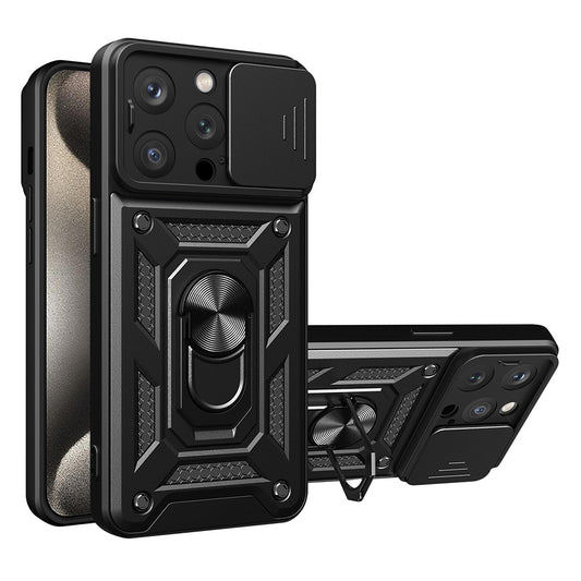 Hoes voor Apple iPhone 15 Pro, Techsuit, CamShield, Zwart