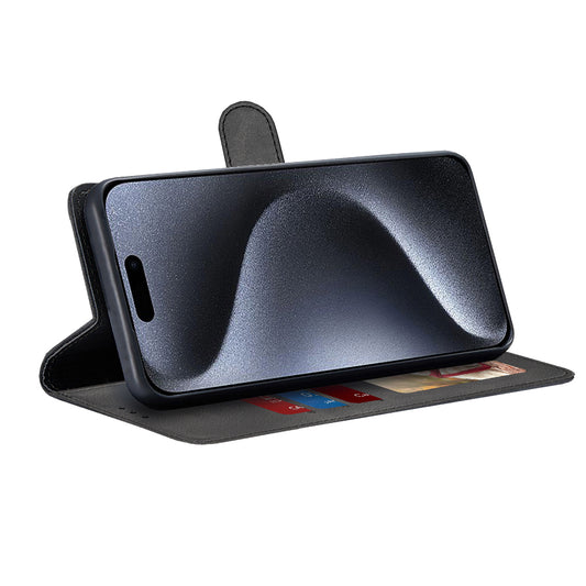 Hoes voor Apple iPhone 15 Pro, Techsuit, Diary Book, Zwart