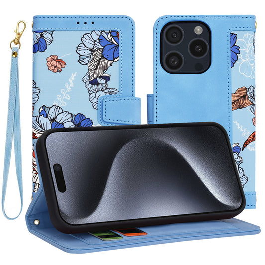 Hoes voor Apple iPhone 15 Pro, Techsuit, FlipCraft, Blauw