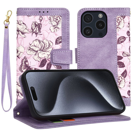 Hoes voor Apple iPhone 15 Pro, Techsuit, FlipCraft, Paars