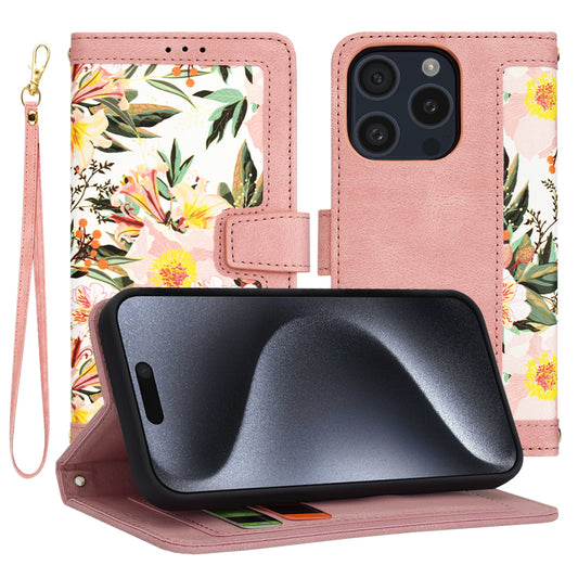 Hoesje voor Apple iPhone 15 Pro, Techsuit, FlipCraft, Roze