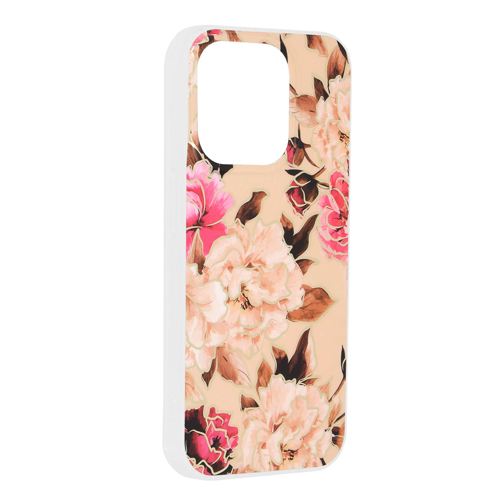 Hoes voor Apple iPhone 15 Pro, Techsuit, Marble, Beige
