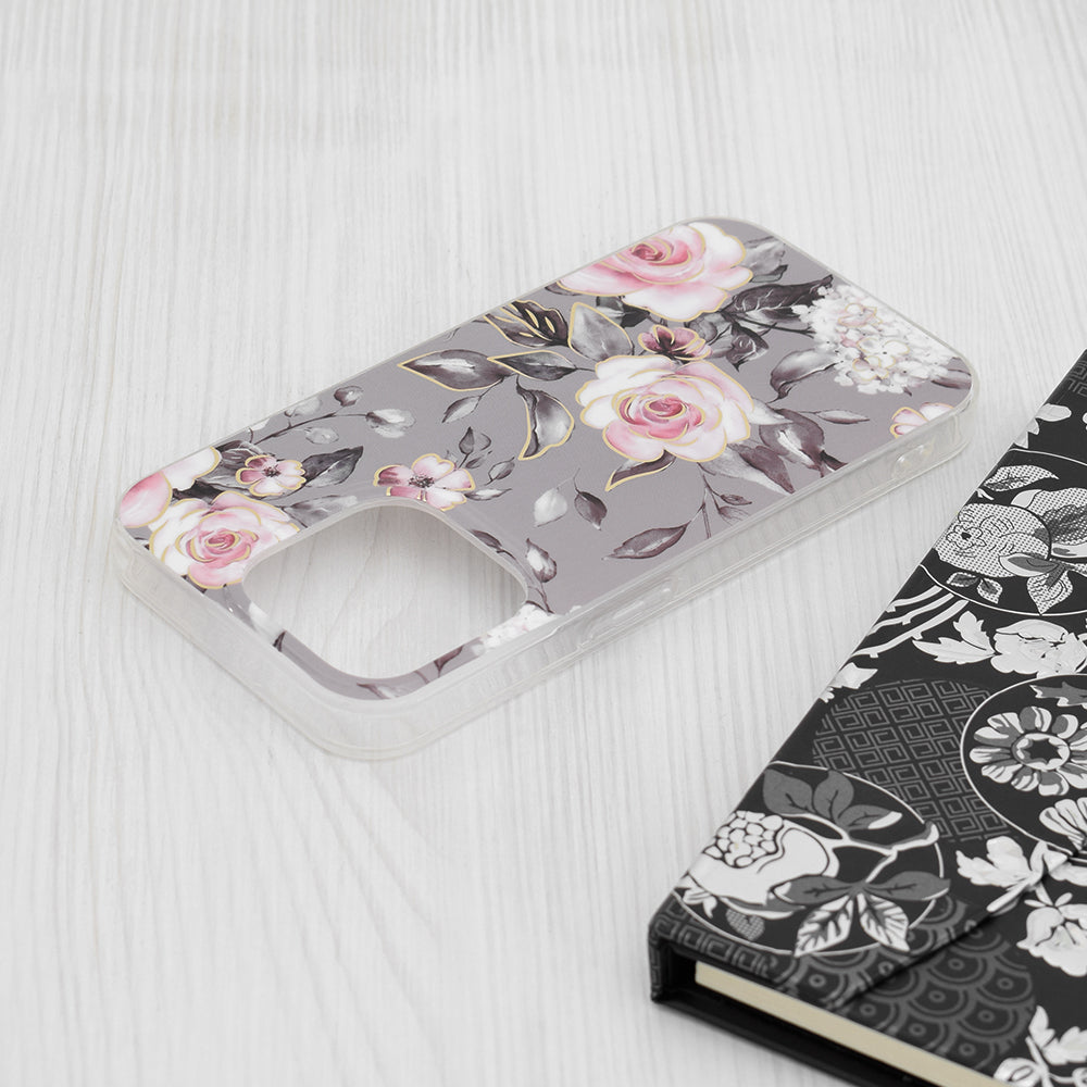 Hoes voor Apple iPhone 15 Pro, Techsuit, Marble, Grijs