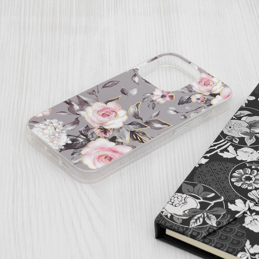 Hoes voor Apple iPhone 15 Pro, Techsuit, Marble, Grijs