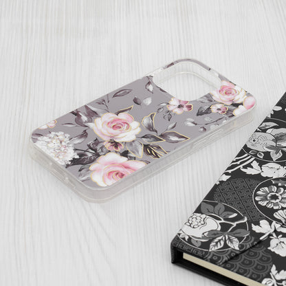 Hoes voor Apple iPhone 15 Pro, Techsuit, Marble, Grijs