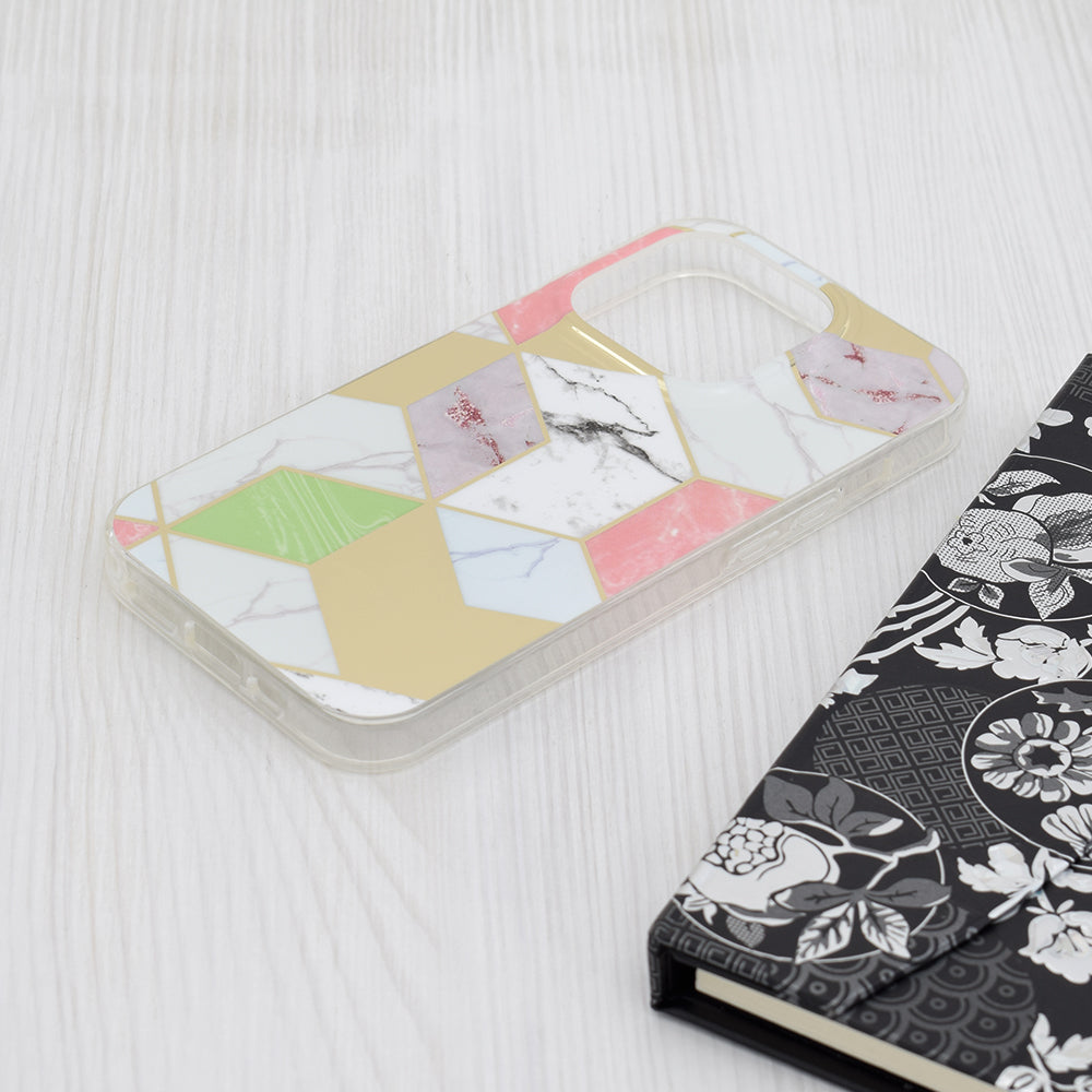 Hoesje voor Apple iPhone 15 Pro, Techsuit, Marble, Paars