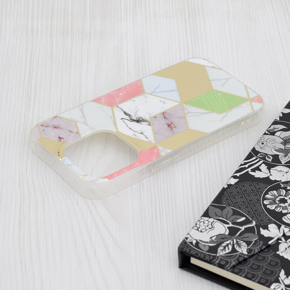 Hoesje voor Apple iPhone 15 Pro, Techsuit, Marble, Paars