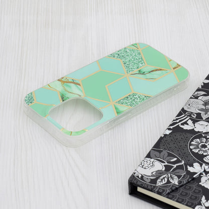 Hoes voor Apple iPhone 15 Pro, Techsuit, Marble, Groen