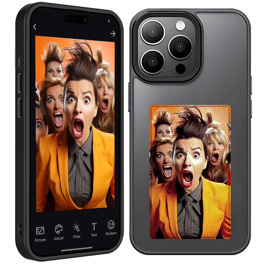 Hoes voor Apple iPhone 15 Pro, Techsuit, SmartScreen NFC, Zwart