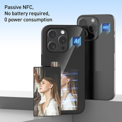Hoes voor Apple iPhone 15 Pro, Techsuit, SmartScreen NFC, Zwart
