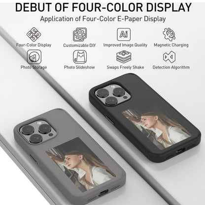 Hoes voor Apple iPhone 15 Pro, Techsuit, SmartScreen NFC, Zwart