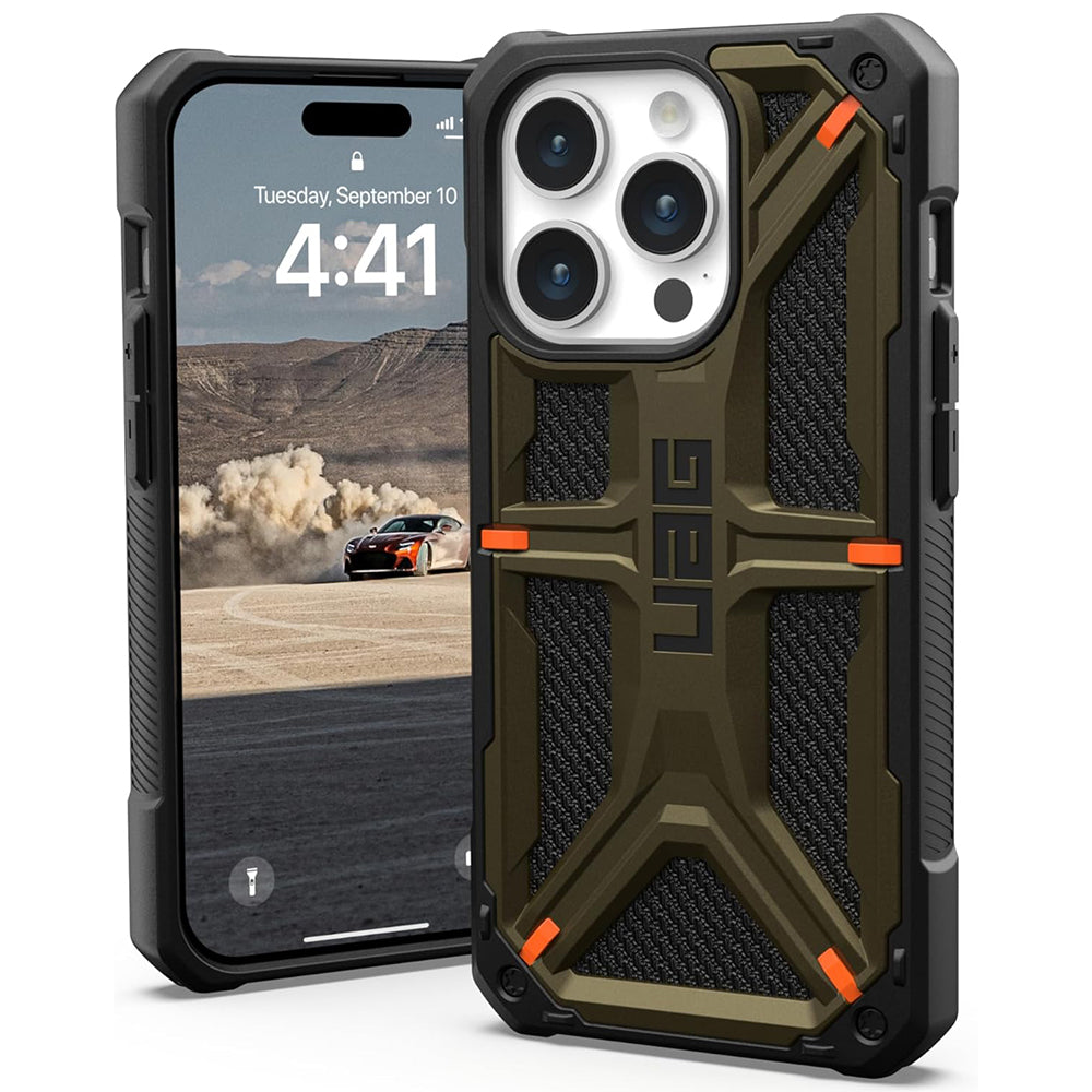 Hoes voor Apple iPhone 15 Pro, Urban Armor Gear, Monarch Kevlar, Groen