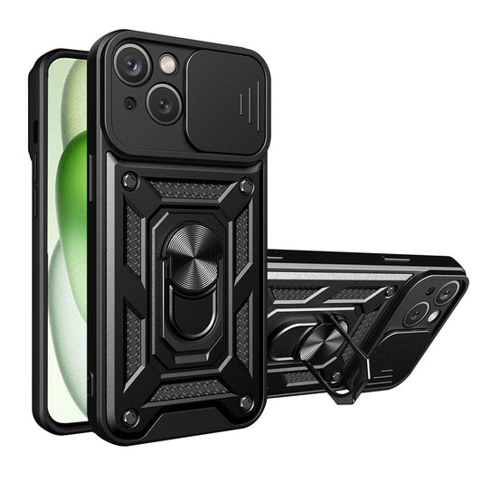 Hoes voor Apple iPhone 15, Techsuit, CamShield, Zwart