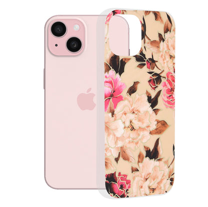 Hoes voor Apple iPhone 15, Techsuit, Marble, Beige