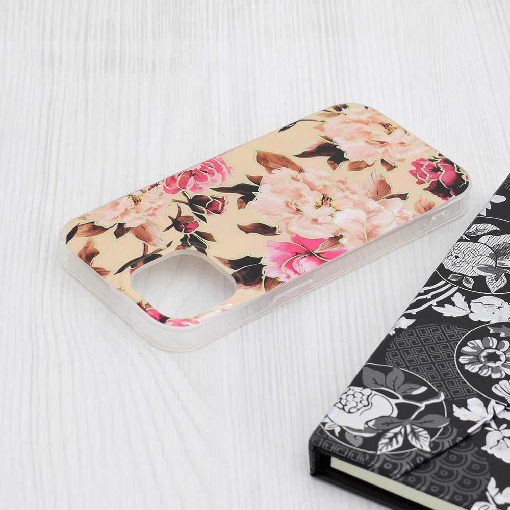 Hoes voor Apple iPhone 15, Techsuit, Marble, Beige