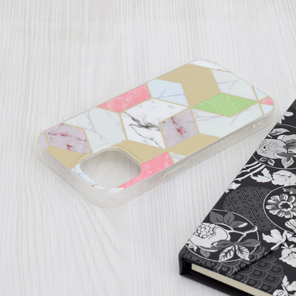 Hoesje voor Apple iPhone 15, Techsuit, Marble, Paars