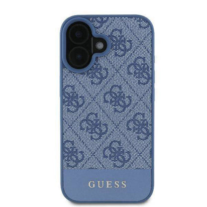 Hoes voor Apple iPhone 16, Guess, 4G Bottom Stripe, Blauw