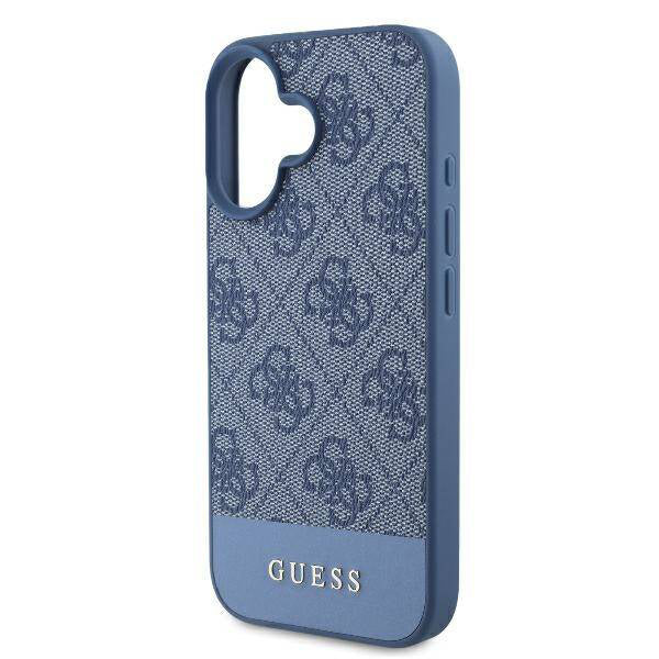 Hoes voor Apple iPhone 16, Guess, 4G Bottom Stripe, Blauw