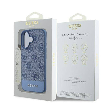 Hoes voor Apple iPhone 16, Guess, 4G Bottom Stripe, Blauw