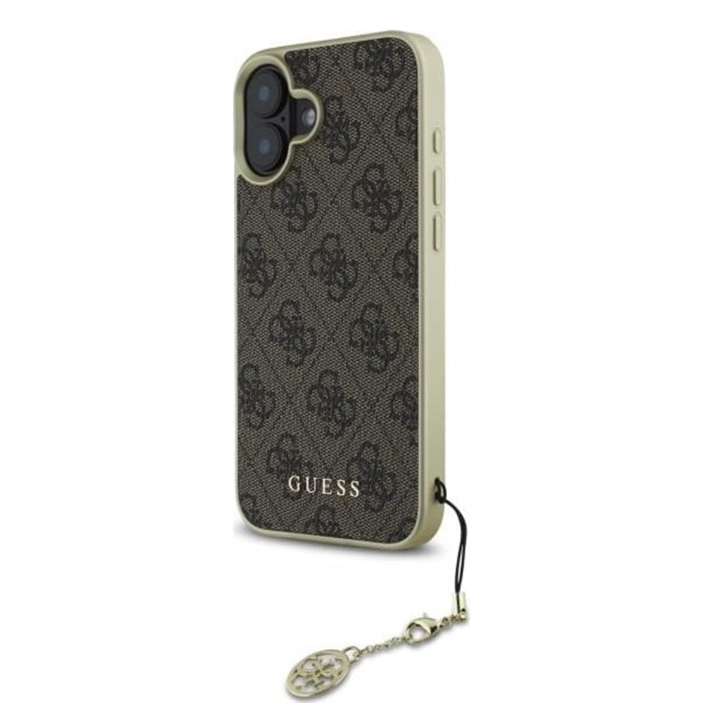 Hoes voor Apple iPhone 16, Guess, 4G Charm, Bruin