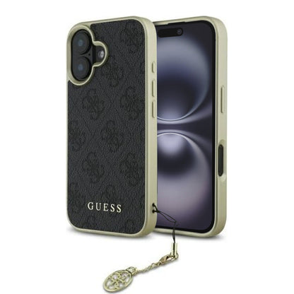 Case for Apple iPhone 16, Guess, 4G Charm, Black